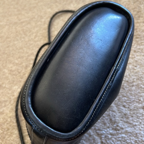 Brighton Vintage Red & Black Leather Bucket Bag - Picture 5 of 11